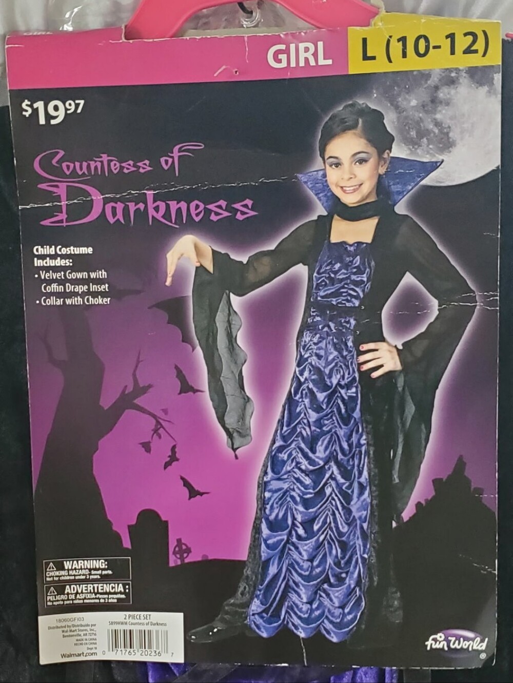 Countess of Darkness Girls Purple Velvet Gown Costume